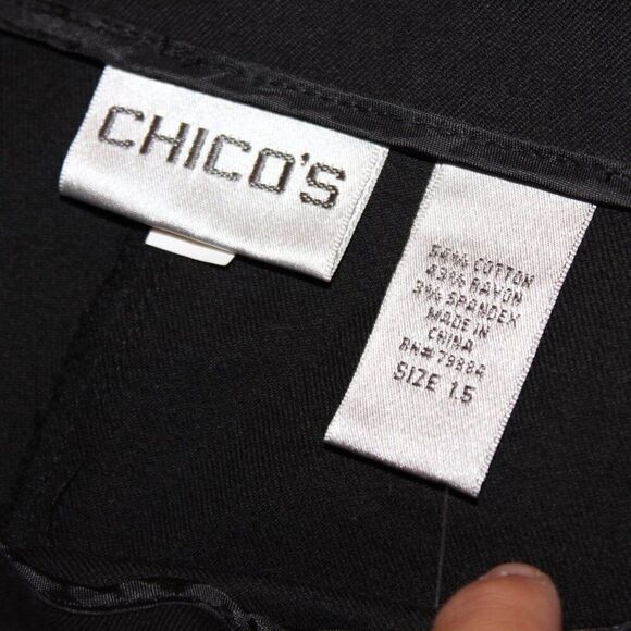 NWT Chico's Black the Ultimate Slim Fit Cropped Pants Women's Size Medium - Picture 11 of 14